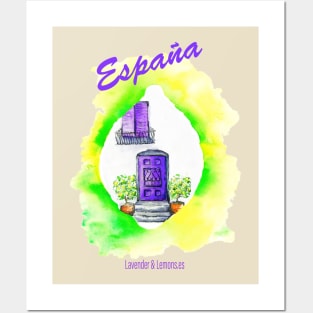 Espana Lavender Doorway & Lemon Trees Posters and Art